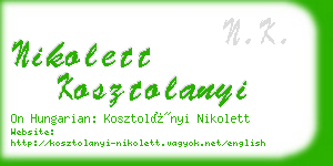 nikolett kosztolanyi business card